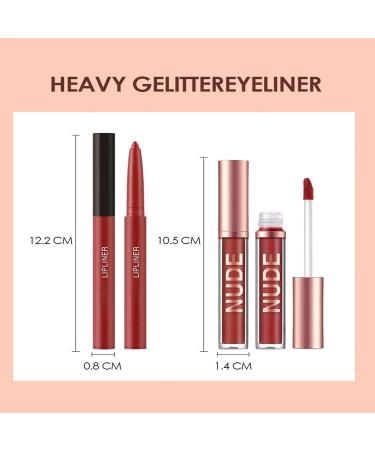 2PCS Mat Velvet Crayon L vres & Rouge L vres Set pour les femmes - Hautement Pigment 3D Hydratant Longue Dur e Imperm able Anti-adh sif Gloss L vres (#11) - Buy Online on GoSupps.com