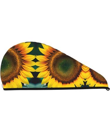 Sunflower Coral Velvet Dry Hair Cap - Anti-Frizz Curly Hair Drying with Buttons - Perfect for Long & Thick Hair - Buy Online on GoSupps.com