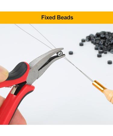Sinofort Black Nano Beads Hair Extensions Tools Kit with Hair Extension Pliers Nano Rings and Hair Extension Beads Hair Extension Tools for Tinsel Feather Extensions - Buy Online on GoSupps.com