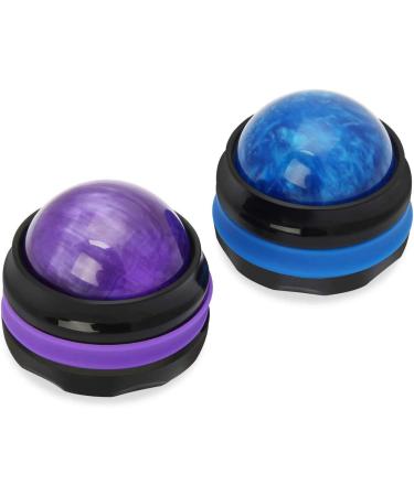 2-Pack Coolrunner Massage Ball Manual Roller Massager - Handheld Self Massage Therapy for Full Body Relief - Sore Muscles, Shoulders, Neck, Arms, Legs, Back, and Foot (Blue&Purple) - Buy Online on GoSupps.com