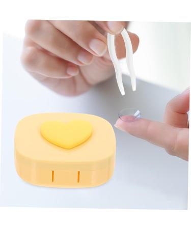 Homsfou Exquisite Contact Lens Holder Case with Makeup Mirror | 7.00x6.80x2.50cm - Ideal for Cosmetic Lenses Sorted Colors & Perfect Travel Accessory - Buy Online on GoSupps.com
