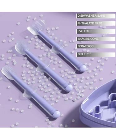 PandaEar 3 Pack Silicone Baby Toothbrush Set - 0 to 18 Months | Baby Tongue Cleaner, U-Shaped ToothScrubber, First Teething Brush | Infant Oral Care Kit - Buy Online on GoSupps.com