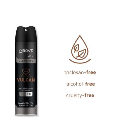 ABOVE 48 Hours Element Antiperspirant Deodorant Spray for Men - Vulcan 3.17 oz | Long-Lasting No Stains Sage Pink Pepper & Basil - Buy Online on GoSupps.com