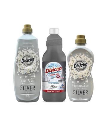 Disiclin SILVER 3PC Bundle (80w Softener 1L Floor Cleaner 36w Scent Booster) Spanish Cleaning Products
