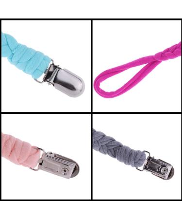 Voarge 4-Piece Baby Pacifier Set | Cotton Pacifier Clips with Stainless Steel Clamps | Unisex Color Mix - Buy Online on GoSupps.com
