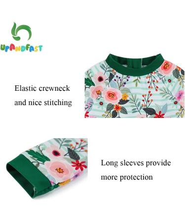 UPF 50+ Baby Girls' Swimsuit with Snap Bottom | Pink Flower | 2-3 Years | Sun Protection - Buy Online on GoSupps.com