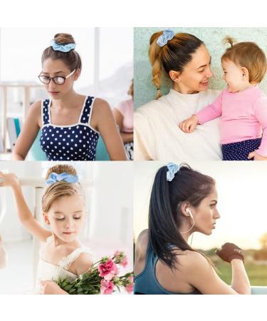 Didder Velvet Hair Ties - Sky Blue - 20 Pieces - Soft Durable & Stylish Hair Accessories for All Hair Types - Buy Online on GoSupps.com