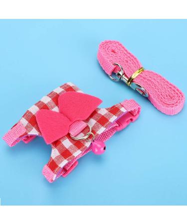 Small Pet Vest Chest Strap Pet Walking Harness and Leash Set Rabbit Squirrel Ferret Hamster Pink Vest Harness(S) - Buy Online on GoSupps.com