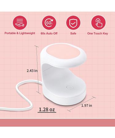 OTET Portable UV LED Nail Lamp - Mini USB Nail Dryer for Gel Nails - Quick Dry Travel/Home DIY - Pink - Buy Online on GoSupps.com