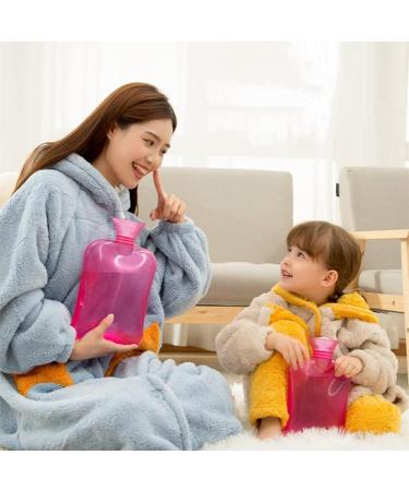 MYAMIA 2L PVC Hot Water Bottle - Pink Hand & Foot Warmer for Pain Relief with Cover | Winter Comfort - Buy Online on GoSupps.com