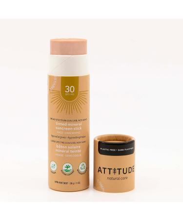 ATTITUDE Tinted Sunscreen Stick SPF 30 | Vegan & Cruelty-Free | Plant-Based Formula | Coral Reef Friendly | Unscented | 1 Oz - Buy Online on GoSupps.com