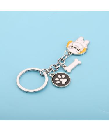 Ensianth Dog Keychain - Perfect Gift for Dog Lovers Puppy & Dog Paw Print Keyring for Dog Owners | Shih Tzu & More - Buy Online on GoSupps.com