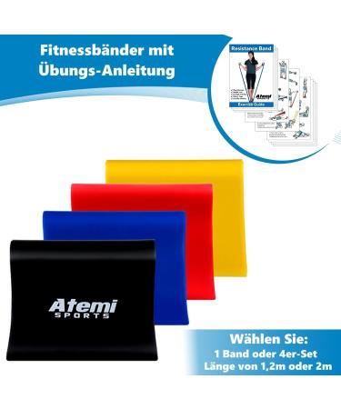Premium Fitness Bands - 1.2m/2m Resistance Bands for Physiotherapy & Fitness | Long Exercise Bands for Women & Men | Gymnastics Band 2m - Medium Red #2 - Buy Online on GoSupps.com