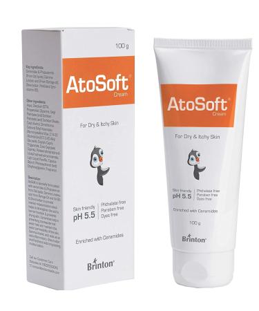 Boomers Atosoft Cream for Dry & Itchy Skin of Baby | Intensive Moisturizing & Nourishing Cream pH 5.5 | Ultra Mild Dermatologist Recommended Moisturizer Paraben-Free (Cream 100 gm)