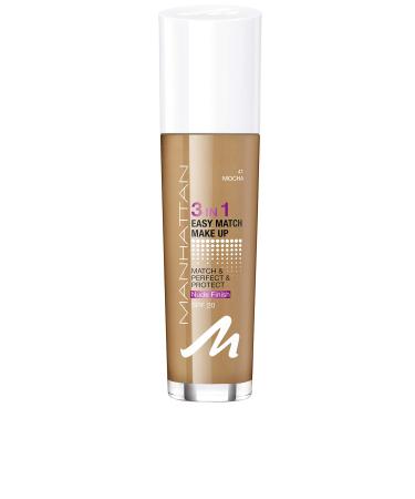 Manhattan 3in1 Easy Match Make-up liquid foundation for dark skin with SPF 20 colour Mocha 41 1 x 30ml 41 Mocha