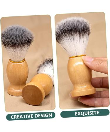 Minkissy Men's Shaving Brush Set - Portable Wooden Handle Razor Brush with Goat Hair Nylon Wool & Stainless Steel - 8 Pieces Ideal for Grooming - Buy Online on GoSupps.com