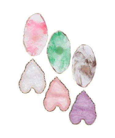 G n rique Palette de 6 Bagues pour Vernis Ongles en R sine Ambr e Mini Plateau M langeur pour Nail Art Manucure Professionnelle et Cr ation Couleurs Usage Portable pour Salon et Maison