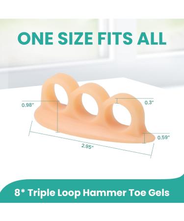 Welnove Hammer Toe Corrector & Straightener - 8 Pcs Toe Support Pads for Bent Crooked Claw Toes - Effective Cushion & Realignment Solution - Buy Online on GoSupps.com
