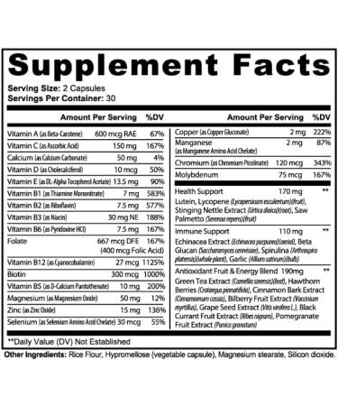 InBloome Women s Multivitamin Supplement Daily Multivitamin with Vitamins A C D E & B-Complex Biotin + Zinc Immune & Energy Support 60 Capsules - Buy Online on GoSupps.com