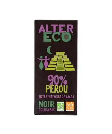 G n rique ALTER ECO - FAIR TRADE - Alter Eco - Fair Trade Organic Dark Chocolate 90% Peru 100g - 100g - Pack of 3 - Sold as a Pack