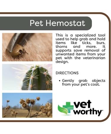 Vet Worthy Pet Hemostat - Stainless Steel Straight Hemostat for Hair, Burrs & Thorns - Buy Online on GoSupps.com