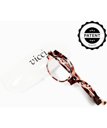 VICCI Makeup Reading Glasses - Dual-Purpose Flip Up Lens Magnifying Eyeglasses for Women | Lightweight Tortoise +2.5 Distortion-Free Vision - Buy Online on GoSupps.com