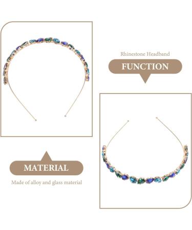 Minkissy Crystal Rhinestone Headband Anti-slip Wedding Bridal Headpieces Bling Hairbands Tiara Bridal Prom Party Hair Accessories for Women Girls (Blue Green) - Buy Online on GoSupps.com