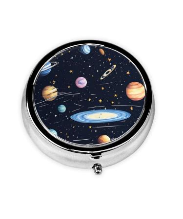 The Solar Familyround Pill Box 3 Compartments Round Pill Box Organizer for Purse Or Pocket Portable Travel Pill Box
