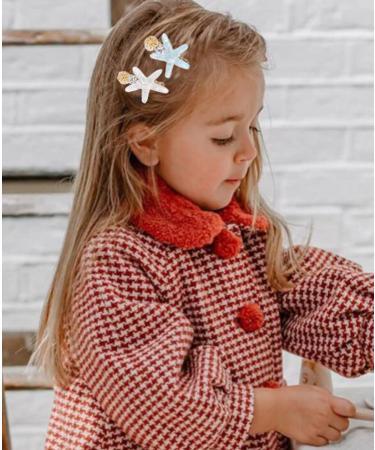 Shell Pearl Starfish Hair Clip Set - 6 Pcs Princess Hair Accessories for Women and Girls - Buy Online on GoSupps.com