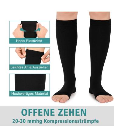 Evolyline Medical Compression Stockings for Women & Men - 20-30 mmHg Thrombosis & Support Socks for Varicose Veins - Black Ankle Length - Buy Online on GoSupps.com