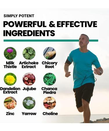 Liver Cleanse Detox Supplement with Artichoke Extract - 22 Herbs for Liver Health - Milk Thistle, Dandelion, Turmeric & More - 60 Capsules - Buy Online on GoSupps.com