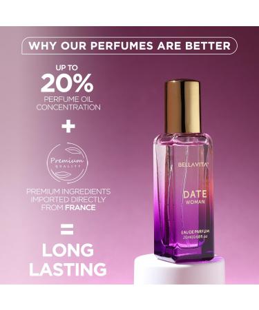 Bella Vita Luxury Skai Aquatic & Date Women Perfume Combo with Bergamot Pink Pepper|Fruity Long Lasting EDC EDP Fragrance Liquid Scent Pack of 2 20 Ml each - Buy Online on GoSupps.com