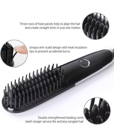 Hair Straightening Brush & Dual Voltage Flat Iron - Travel Hot Comb with Pouch | Perfect for International Shipping - Buy Online on GoSupps.com