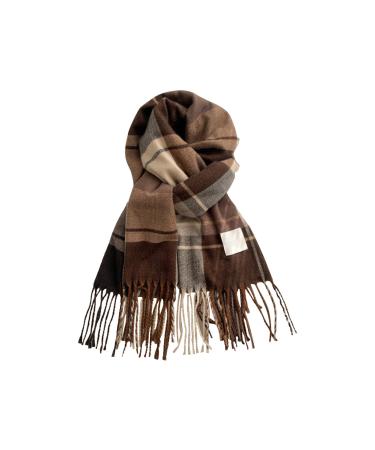 Ladies Scarf Warm Winter Cotton Triangle Scarf High Quality Vintage Winter Scarf Fashion Neck Warmer Triangle Scarf One Size Brown