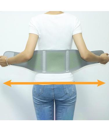 Lumbar Support Back Brace - Self-Heating Wormwood Waist Belt for Natural Relief from Waist Pain - Breathable Lower Back Support Belt in Gray - Buy Online on GoSupps.com