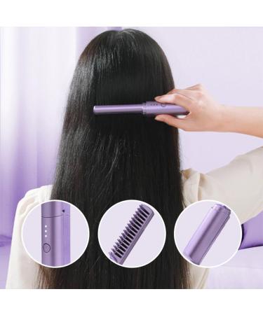 2024 Portable Mini Cordless Ceramic Hair Straightener Brush - 4000mAh Anion Technology Fast Heating - International Shipping Available - Buy Online on GoSupps.com
