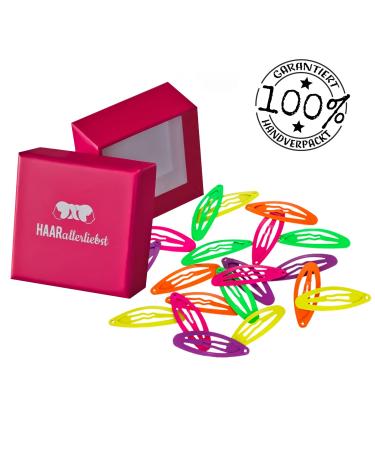 Buy HAARallerliebst Neon Hair Clips (20pcs 3.7cm) in Pink Storage Box | International Shipping Available - Buy Online on GoSupps.com