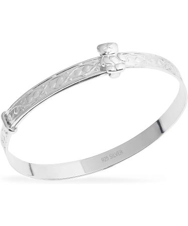 Classic Sterling Silver Baby Bangle - Ideal for Christening, Birthday, Baby Shower - Adjustable Expander Bracelet Gift - Buy Online on GoSupps.com