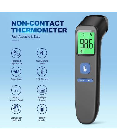 Buy Forehead Thermometer - No-Touch Infrared Digital Thermometer for Adults & Kids | Accurate Fast Readings Fever Alarm Mute Mode - International Shipping - Buy Online on GoSupps.com
