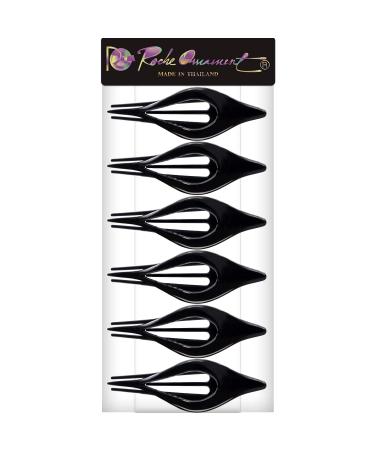 RC ROCHE 6 Pieces Oval Hair Clips for Women - Curvy Elegant Medium Black Side Hair Clips - International Shipping Available - Buy Online on GoSupps.com