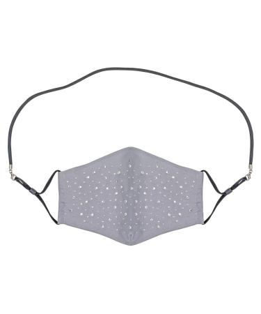 Glitter mask fabric mask grey with neck strap - bb-Klostermann 29002