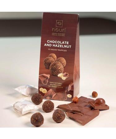 nouri Chocolate and Hazelnut balls Vegan Gluten Free No Added Sugar (8 packs of 10 balls each) 800 gms - Buy Online on GoSupps.com