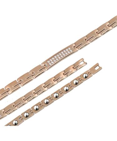 Haqi Magnetic Bracelet & Necklace Set - Rose Gold Stainless Steel Women s Jewelry Gift - Buy Online on GoSupps.com