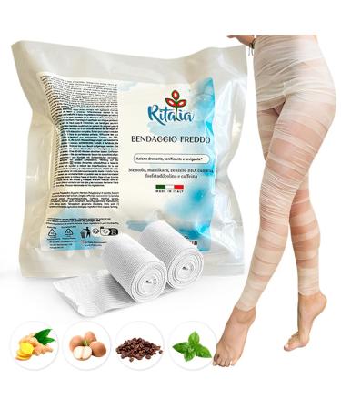 Ritalia Cellulite Wickel - Draining Legwickel with Cold Effect Toning and anti -tired effect - cosmetic bandage with 100% natural extracts (bandages) - Buy Online on GoSupps.com