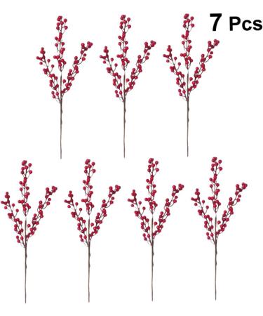 Zerodeko 7pcs Fake Red Berries Decorative Plants Plant Photography Props Flower Arrangements Home Plants Office Decoration Decor for Office Foam Fruit Plants Acacia Beans Long Branch - Buy Online on GoSupps.com