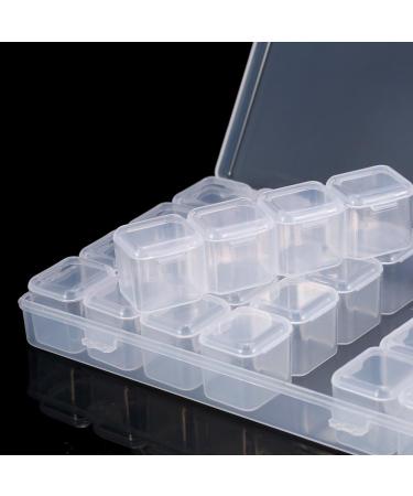 Natudeco 28 Grids Nail Rhinestone Box Craft Bead Storage Box Replaceable Nail Embellishment Storage Box for Jewel Crystal - Buy Online on GoSupps.com