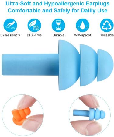5 Pairs Reusable Super Soft Silicone Earplugs  Comfortable Ear Plugs That can Quickly Eliminate Noise  Suitable for Swimming  Sleeping  Snoring  Working  Studying  Loud Noise - Buy Online on GoSupps.com