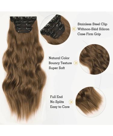 YDDM Clip-In Wavy Hair Extensions | 20 Inch 4pcs Synthetic Hair | Realistic Affordable & Full Coverage for Women - Buy Online on GoSupps.com