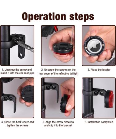 Hiullen Airtag Bicycle Bracket - Hidden Reflectors for Saddle Post | GPS Theft Protection Accessories | Fits 22.4mm 27.2mm 28.6mm 31.8mm - Buy Online on GoSupps.com