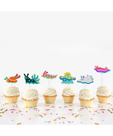 Sea Life Themed Cupcake Toppers Set of 18-PC - Great Nudibranch Themed Birthday Party Mollusk Party and Baby Shower Party Decorations for Boys or Girls - SugarGera Sea hare - Buy Online on GoSupps.com